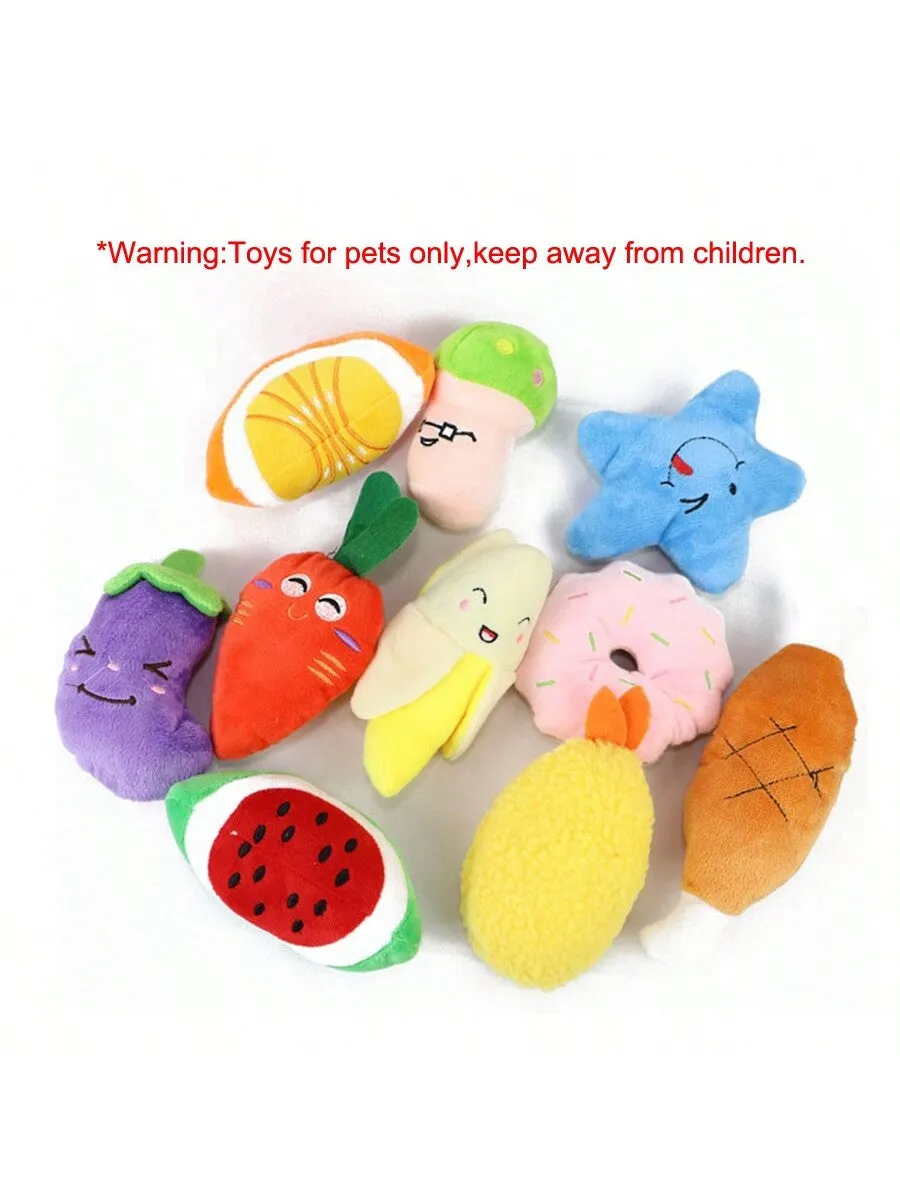 10pcs Random Plush Dog Sounding Toys