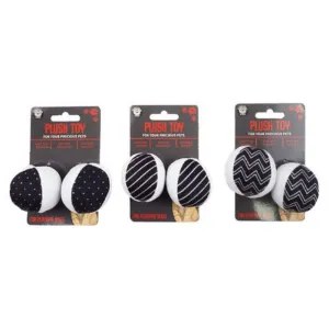 2 Pack Black & White Plush Cat Toy - 5.5cm