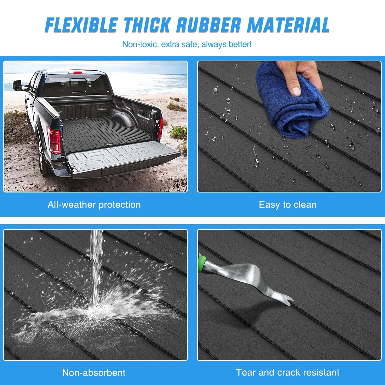 5.5ft Rubber Short Bed For 2015 2016 2017 2018 2019 2020 2021 2022 Ford F150 SuperCrew Cab