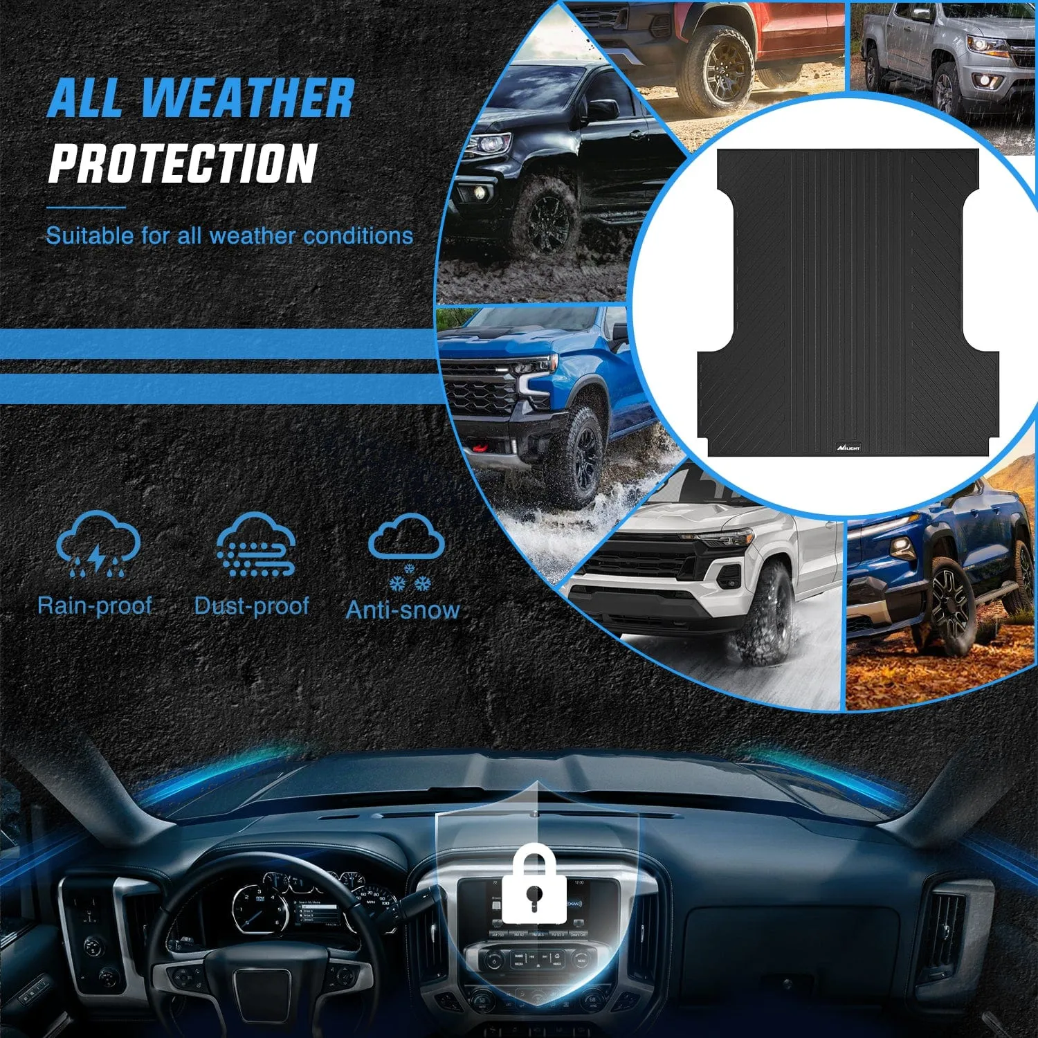 5.5ft Rubber Short Bed For 2015 2016 2017 2018 2019 2020 2021 2022 Ford F150 SuperCrew Cab
