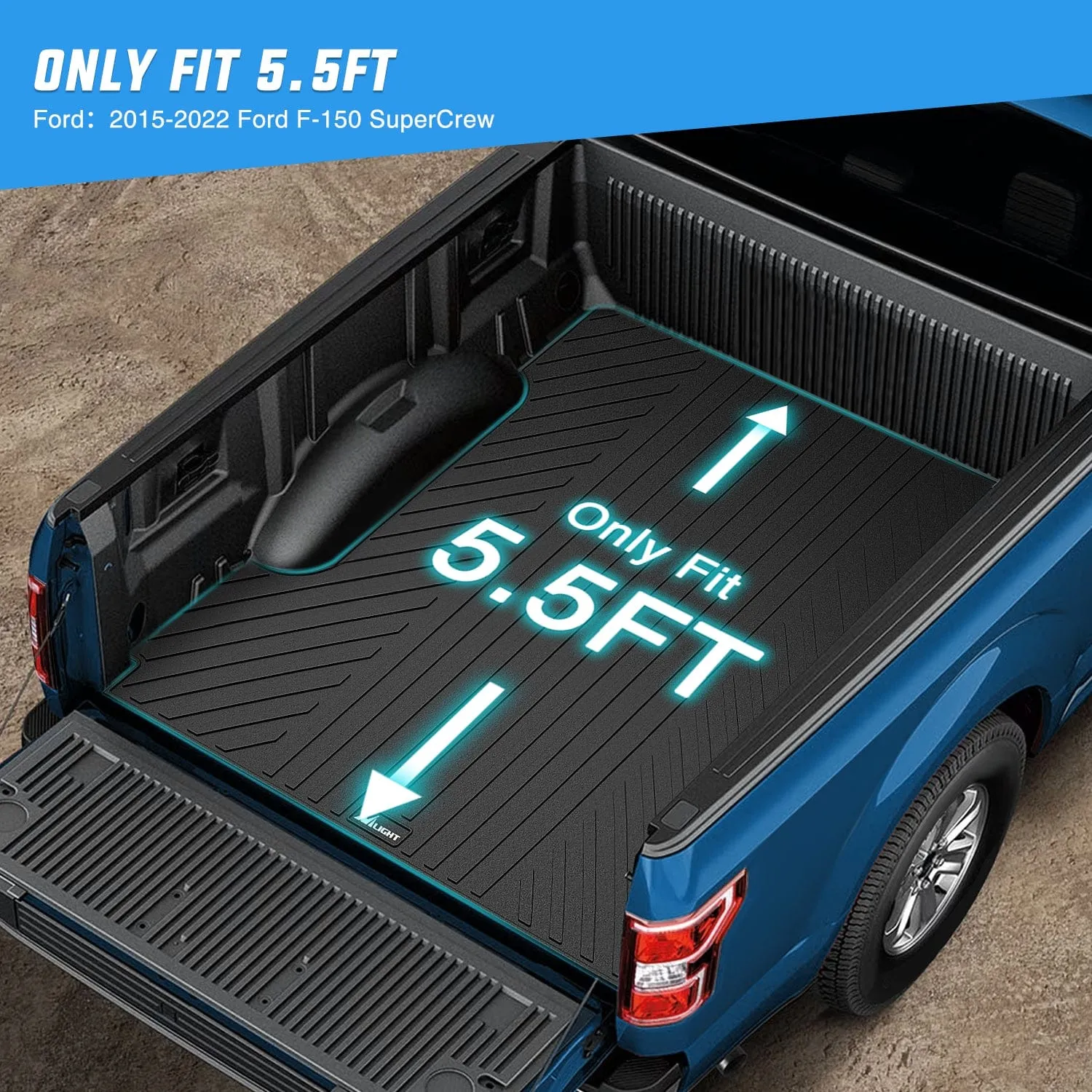 5.5ft Rubber Short Bed For 2015 2016 2017 2018 2019 2020 2021 2022 Ford F150 SuperCrew Cab