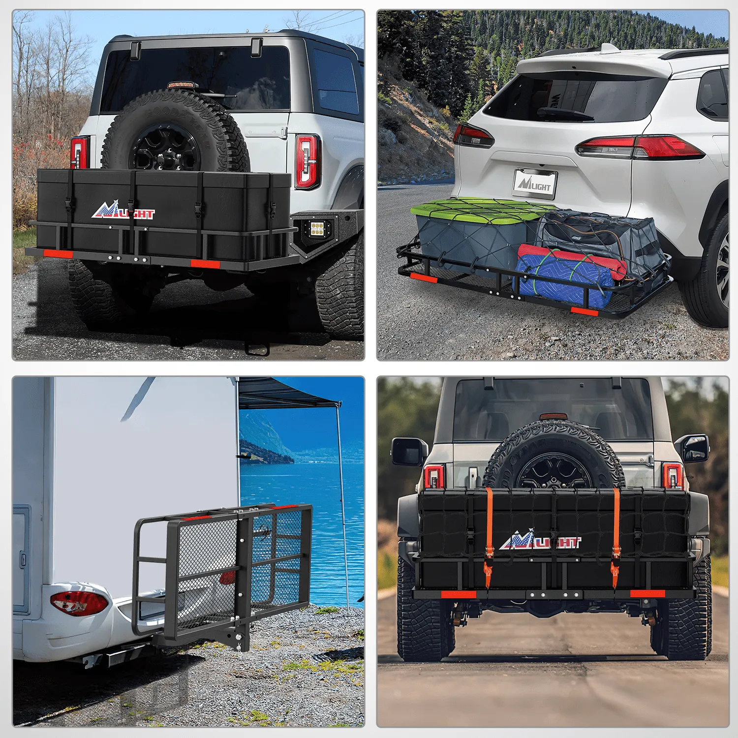 60 x 20 x 7.87 Inch Hitch Cargo Carrier Set