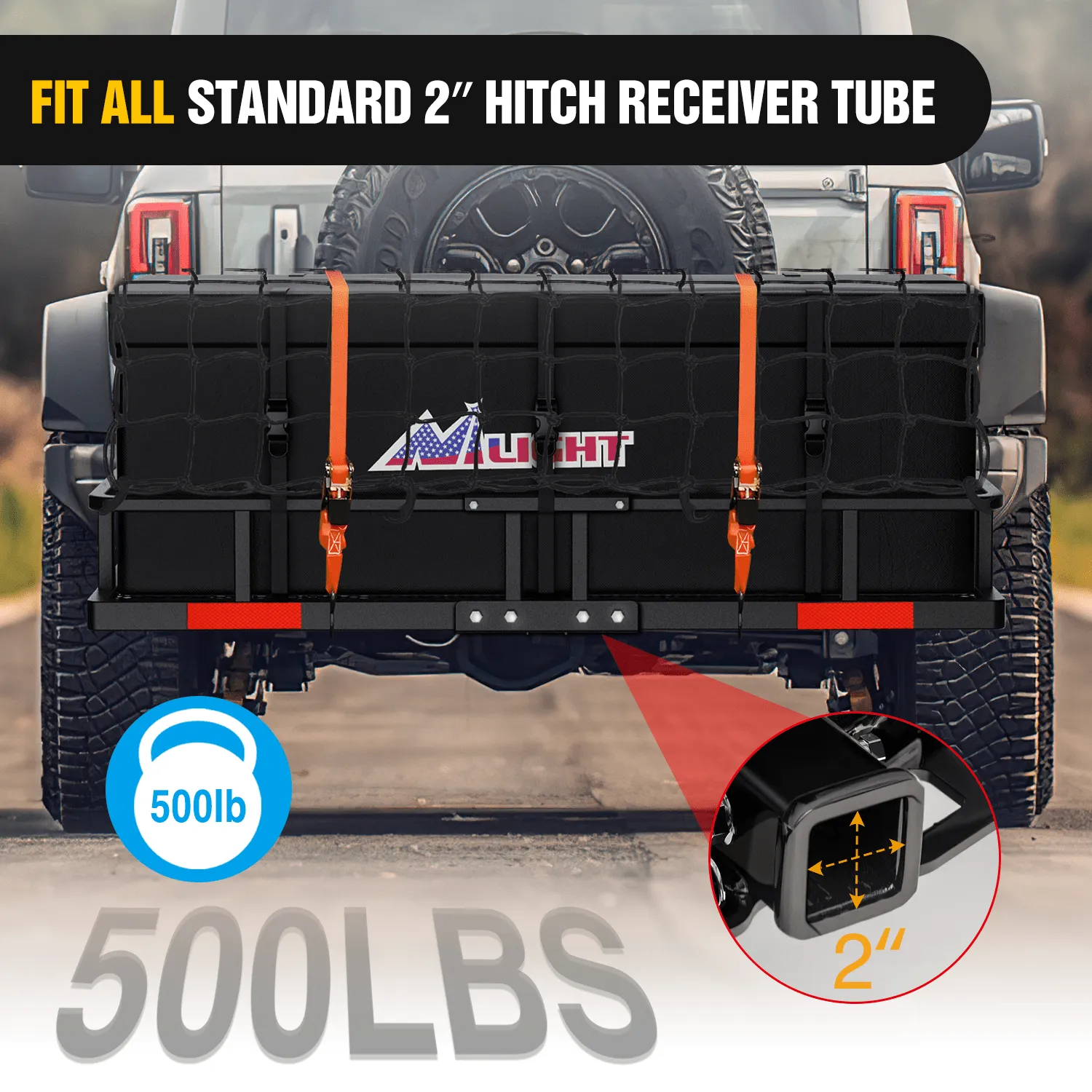 60 x 20 x 7.87 Inch Hitch Cargo Carrier Set