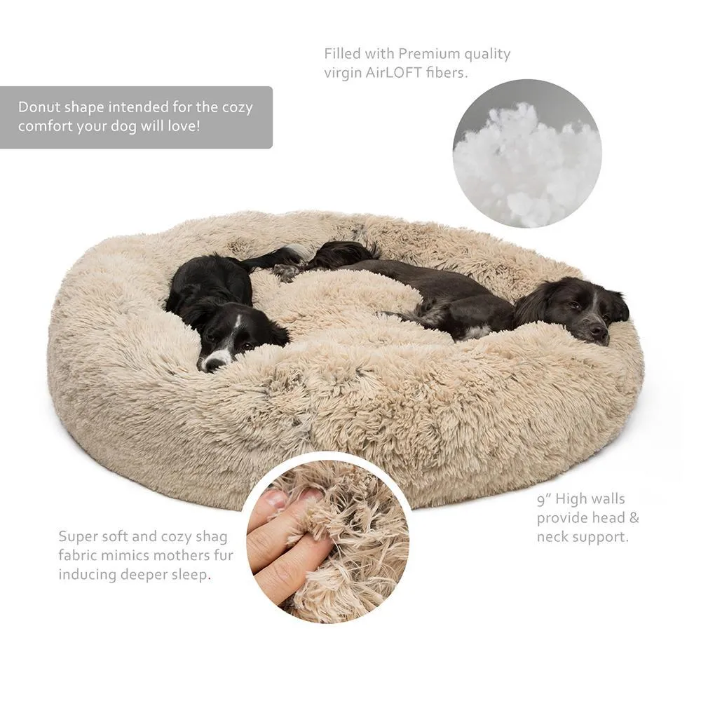 Calming Shag Vegan Fur Donut Cuddler - 45"x45"