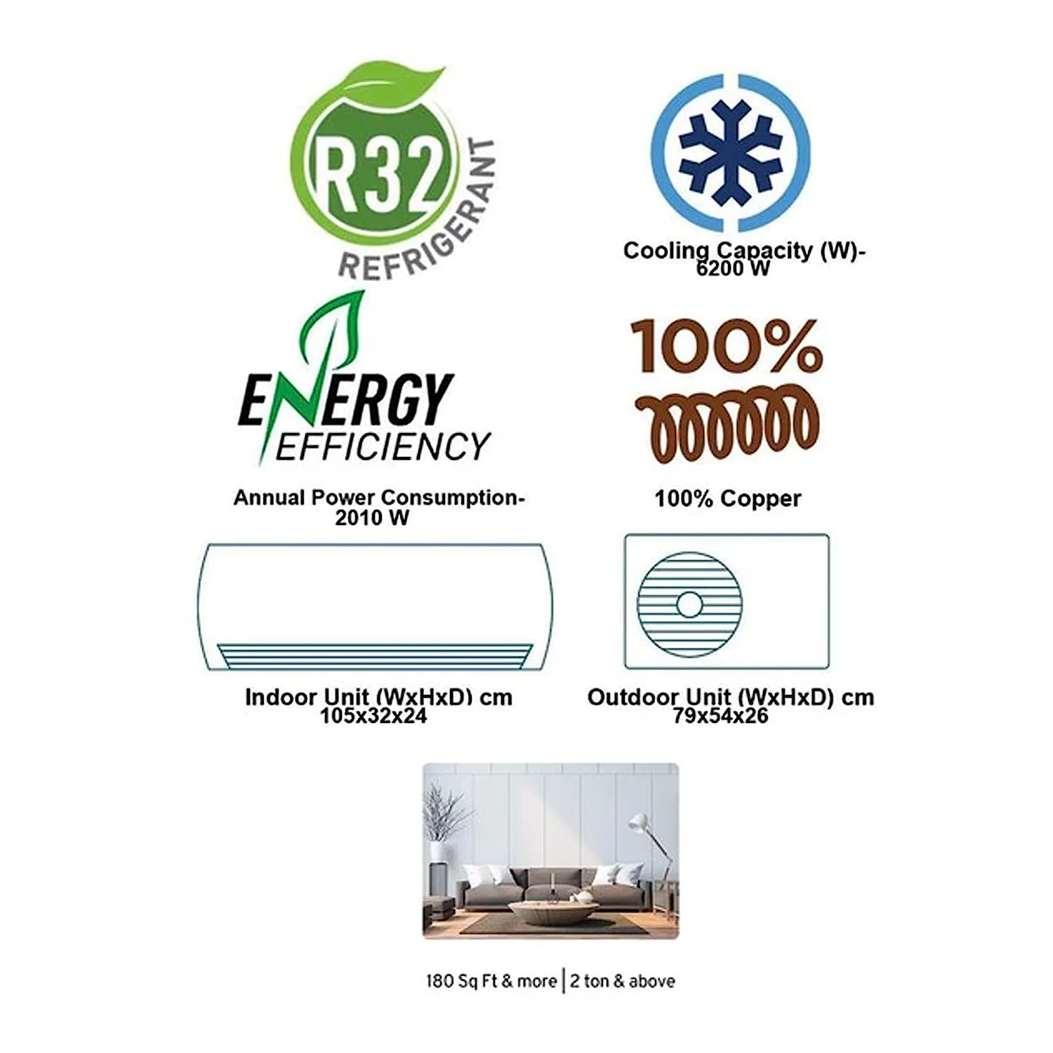 Carrier 24k 3 Star Emperia Lxi Inverter R32 Split AC  2 Ton 3Star CAI24EL3R32F0