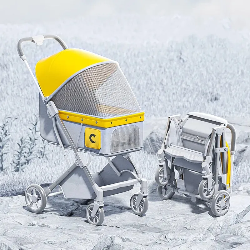 Detachable Pet Stroller Lightweight Foldable Stroller Dog Stroller Cat Package Out Walking Dog Small Pet Car Load Bearing 25kg