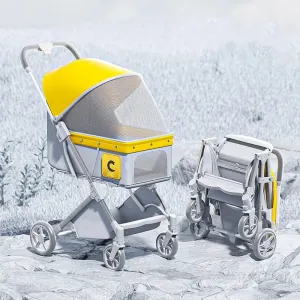 Detachable Pet Stroller Lightweight Foldable Stroller Dog Stroller Cat Package Out Walking Dog Small Pet Car Load Bearing 25kg