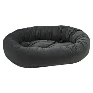 EuroVelvet Donut Bolstered Dog Bed — Ash