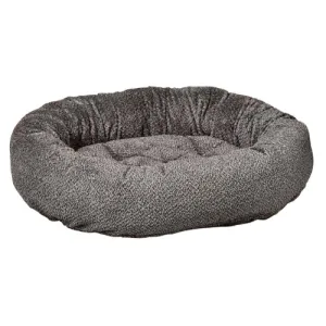 Faux Fur Donut Bolstered Dog Bed — Grey Owl