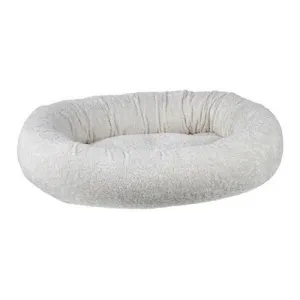 Faux Sheepskin Donut Bolstered Dog Bed — Ivory