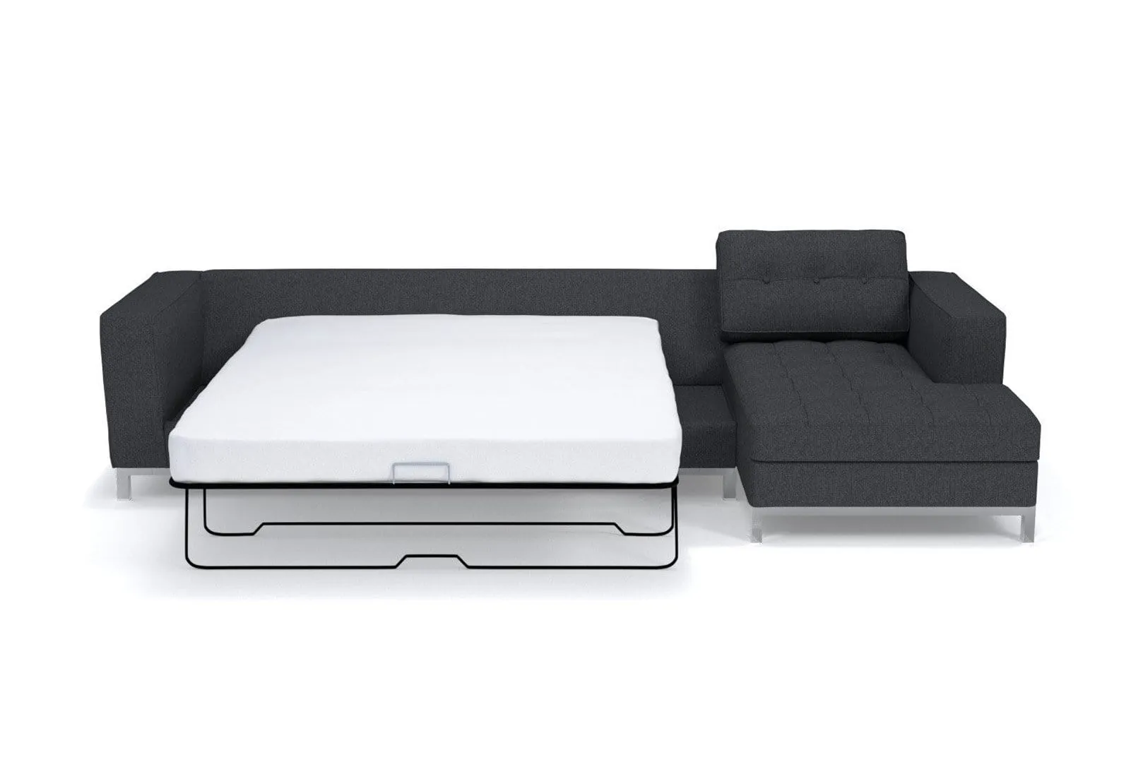 Fillmore 2pc Sleeper Sectional :: Configuration: RAF - Chaise on the Right / Sleeper Option: Memory Foam Mattress