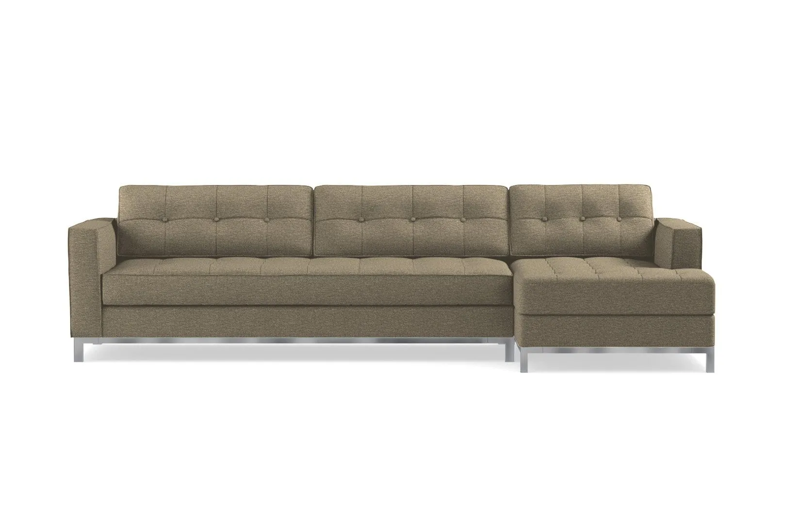 Fillmore 2pc Sleeper Sectional :: Configuration: RAF - Chaise on the Right / Sleeper Option: Memory Foam Mattress