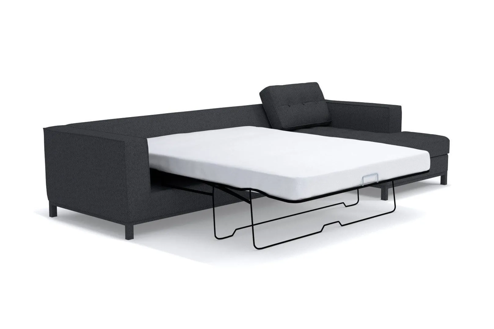 Fillmore 2pc Sleeper Sectional :: Configuration: RAF - Chaise on the Right / Sleeper Option: Memory Foam Mattress