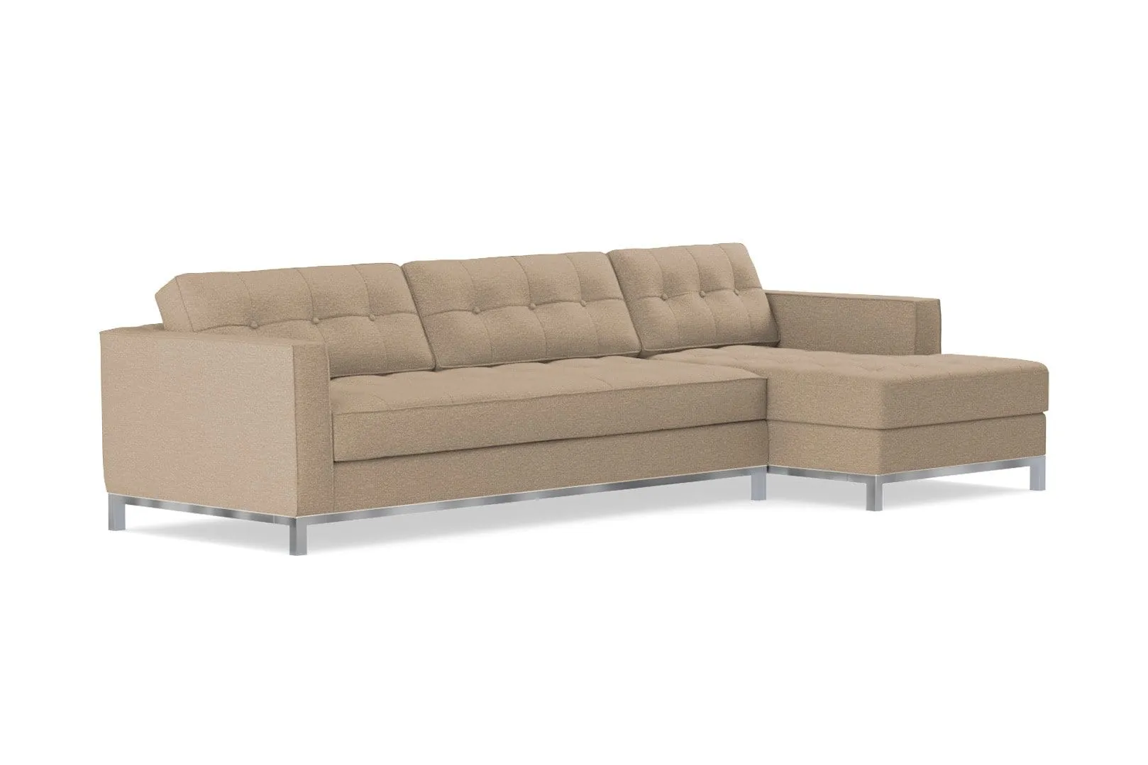 Fillmore 2pc Sleeper Sectional :: Configuration: RAF - Chaise on the Right / Sleeper Option: Memory Foam Mattress