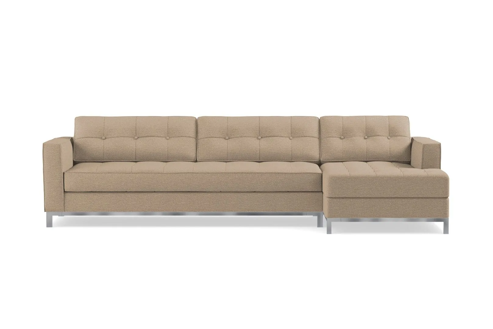 Fillmore 2pc Sleeper Sectional :: Configuration: RAF - Chaise on the Right / Sleeper Option: Memory Foam Mattress