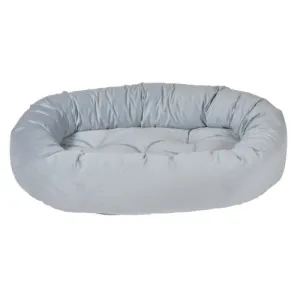 Microvelvet Donut Bolster Dog Bed — Powder Blue