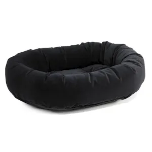 MicroVelvet Donut Bolstered Dog Bed — Ebony