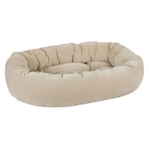 MicroVelvet Donut Bolstered Dog Bed — Linen