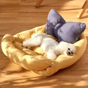Pet Dog Bed - Multifunction Adjustable with Big Bows, Princess Style Soft Comfortable Puppy Cushion, Bed for Chihuahua and Cats, Pet Bed Supplies