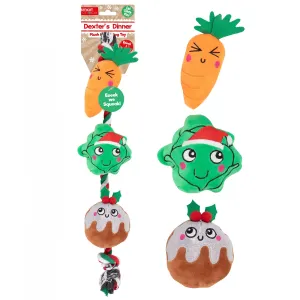 Smart Choice Festive Dinner Plush & Rope Dog Toy
