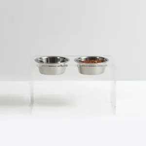Tall Clear Elevated Pet Feeder