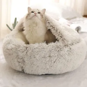 Winter 2 in 1 Cat Bed Round Warm Pet House